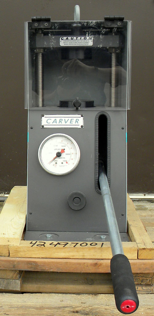 Carver 4350.L 수동 벤치 탑 펠렛 프레스 (12 톤) 소형 Die OPTION